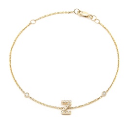 diamond initial fashion bracelet z (14k) (6+1)
