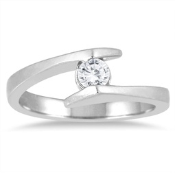 1/5 carat round diamond embrace ring in 14k white gold