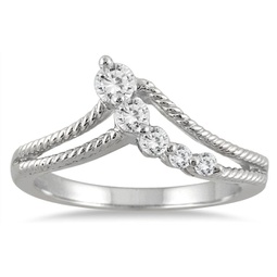 1/4 carat tw diamond journey ring in 10k white gold