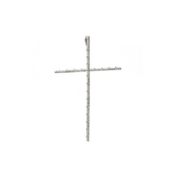 diamond large thin cross pendant (wg)