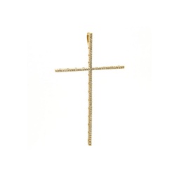 diamond large thin cross pendant (yg)