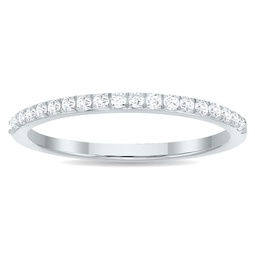 1/5 carat tw thin diamond wedding band in 10k white gold