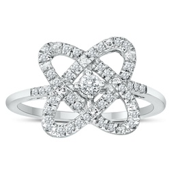 1/4 carat tw infinity heart diamond ring in .925 sterling silver