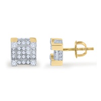 10k yellow gold earrings with 0.25 ct. diamonds