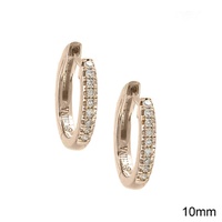 1 carat triple row diamond hoop earrings in sterling silver