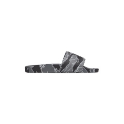 Grey Tiger Stripe Basile Slides 221111M234005