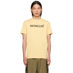 Yellow Flocked T Shirt 241111M213141