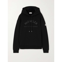 MONCLER Oversized glittered cotton-jersey hoodie
