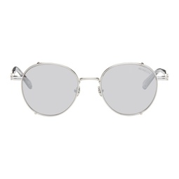 Silver & White Owlet Sunglasses 241111M134015