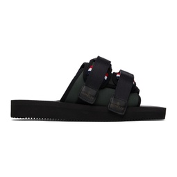 Khaki & Black Slideworks Sandals 221111M234008