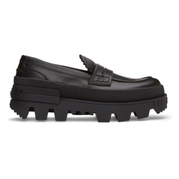 Black Leather Maxence Loafers 221111F121001