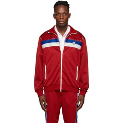Red Insulated 3 Stripe Mixed Jacket 221111M202014