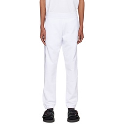 White Tricolor Lounge Pants 221111M190026