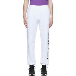 White Embroidered Lounge Pants 222111M190001