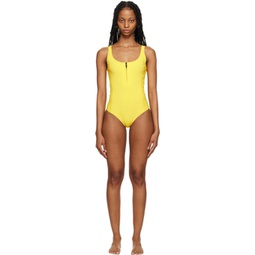 Yellow Nylon One-Piece Swimsuit 222111F103000