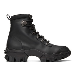 Black Leather Helis Boots 212111F113014