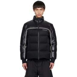 Black Quilted Down Jacket 232111M180022