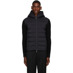 Black Wool & Down Jacket 212111M200005