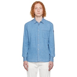 Blue Press-Stud Shirt 231111M192030