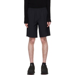 Black Perforated Shorts 231111M193045
