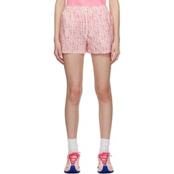 Pink Printed Shorts 231111F088022