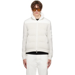 White Quilted Down Jacket 232111M200002
