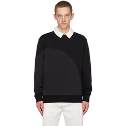Black Paneled Sweatshirt 232111M204034