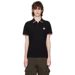 Black Three-Button Polo 231111M212016