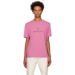 Pink Garment-Washed T-Shirt 231111M213042