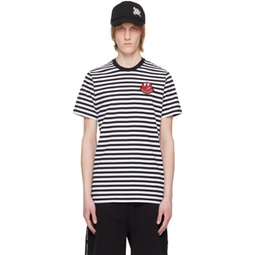 Black & White Striped T-Shirt 231111M213090