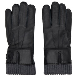 Black Leather Gloves 222111M135000