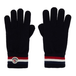 Navy Wool Gloves 222111M135004