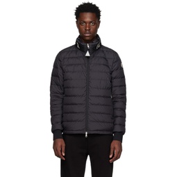 Black Akio Short Down Jacket 231111M178000