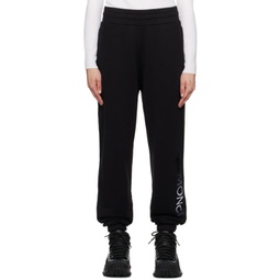 Black Flocked Lounge Pants 232111F086006