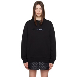 Black Flocked Sweatshirt 232111F098003