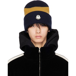 Moncler x Palm Angels Navy & Yellow Beanie 232171M138000