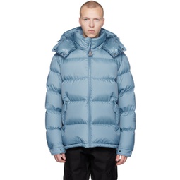 7 Moncler FRGMT Hiroshi Fujiwara Blue Acanthus Down Jacket 232127M178001