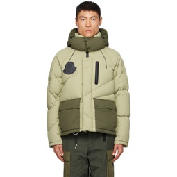 Moncler x Pharrell Williams Green & Khaki Chestnut Down Jacket 232171M178008