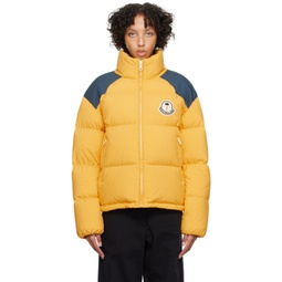 Moncler x Palm Angels Yellow & Navy Nevis Down Jacket 232171F061008