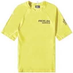 Moncler Grenoble Technical Embossed Logo T-Shirt Yellow