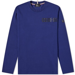 Moncler Grenoble Long Sleeve Tonal Logo T-Shirt Blue