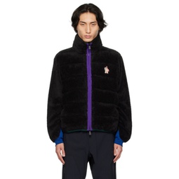 Black Quilted Reversible Down Jacket 222826M178002