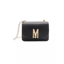 Mini M Logo Pearl-Embellished Shoulder Bag