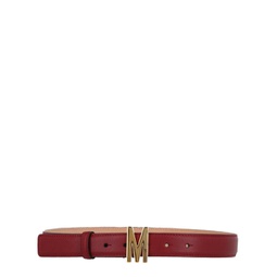 m-plaque leather belt