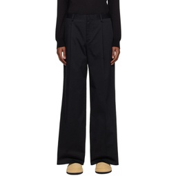 Black Pleated Trousers 241720M191000