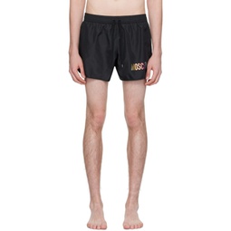 Black Three-Pocket Swim Shorts 241720M216008