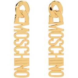 Gold Logo Lettering Pendant Earrings 241720F022001