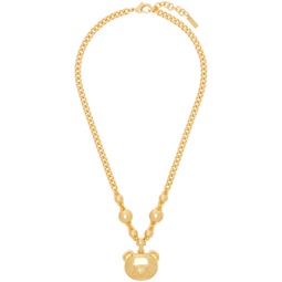 Gold Teddy Charm Necklace 241720F023002