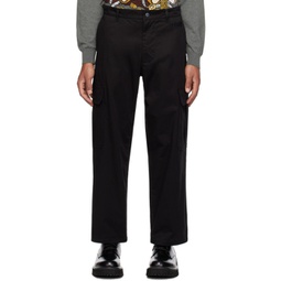 Black Embroidered Cargo Pants 232720M191014