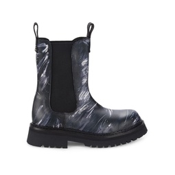 Abstract Textured Leather Boots